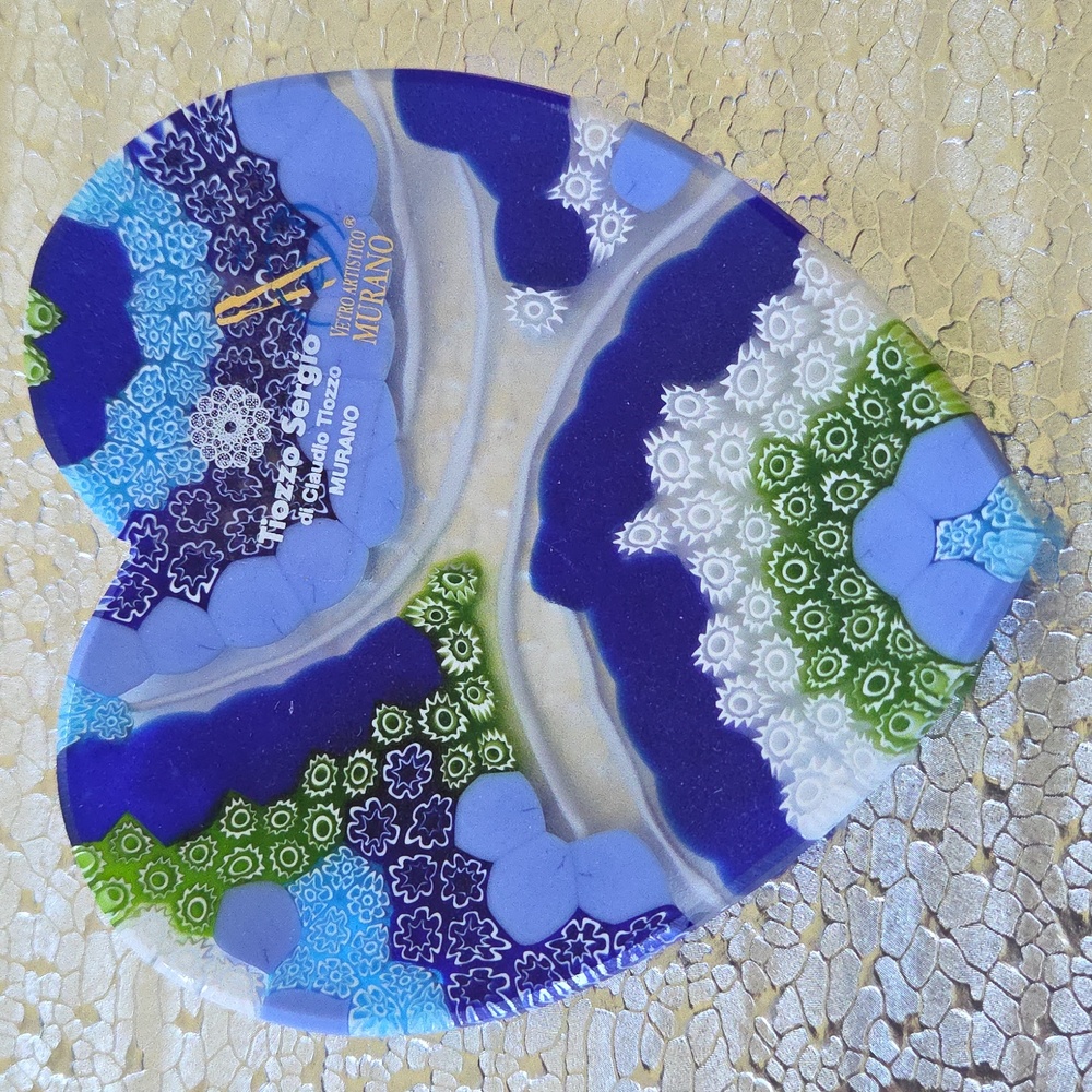 Murano Floral Heart Glass Dish!